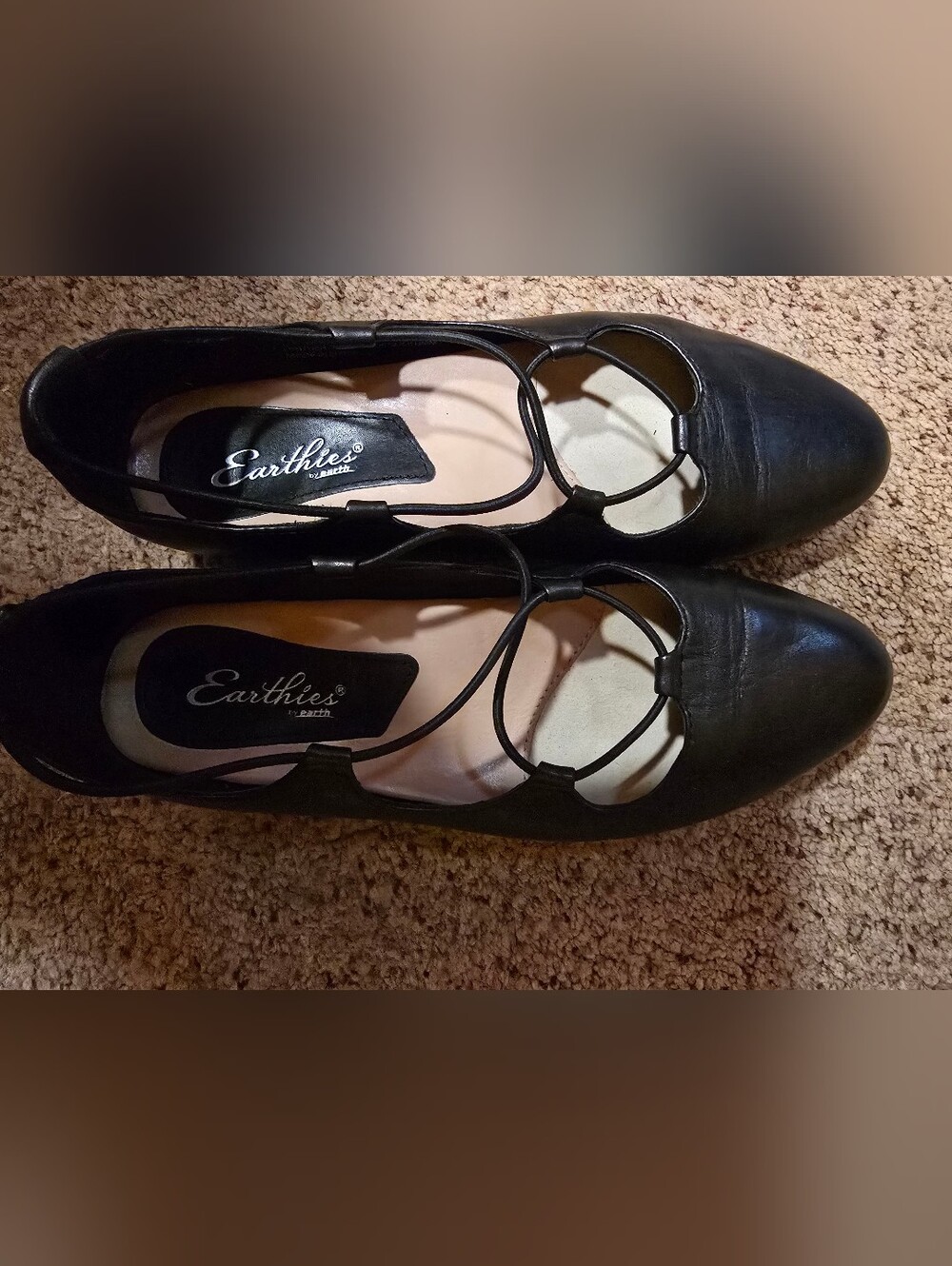 Earthies by Earth Black Women's Strappy Cutout Ballet Flats 7.5